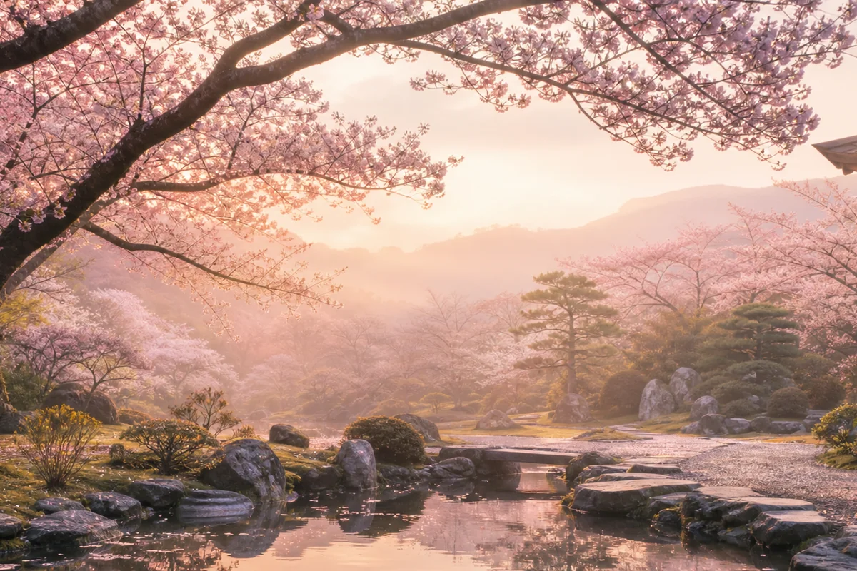 樱花庭院氛围